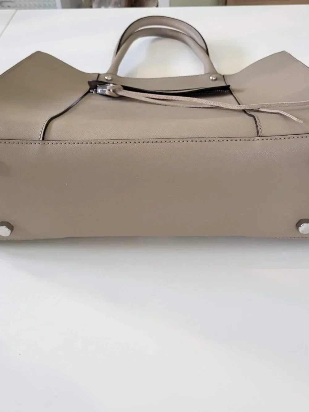 Rebecca Minkoff Beige Saffiano Leather, Medium Morning After Bag(M.A.B) Tote